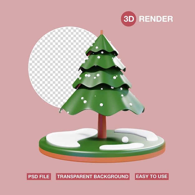 3D-Symbol Weihnachtsbaum mit Schnee