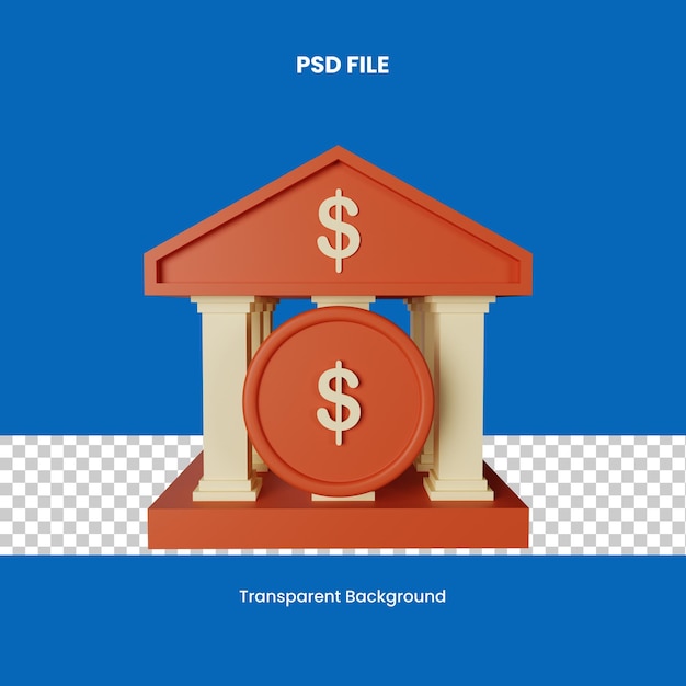 3D-Symbolbank isoliert auf dem transparenten Hintergrund