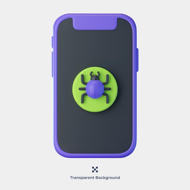 PSD 3d-symboldarstellung für mobile viren