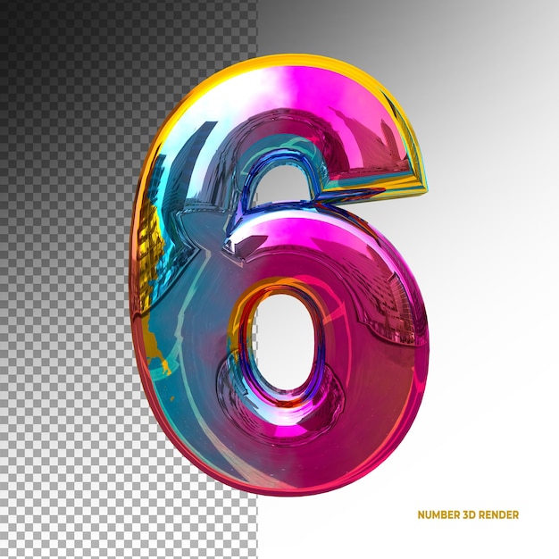 3d symbole 6 alphabet farbeffektverlauf Premium Psd