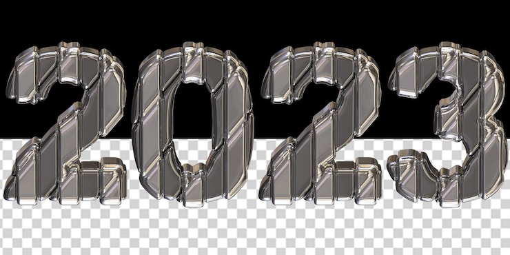 PSD 3d-symbole des neuen jahres 2023