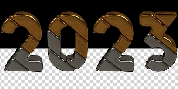 3D-Symbole des neuen Jahres 2023