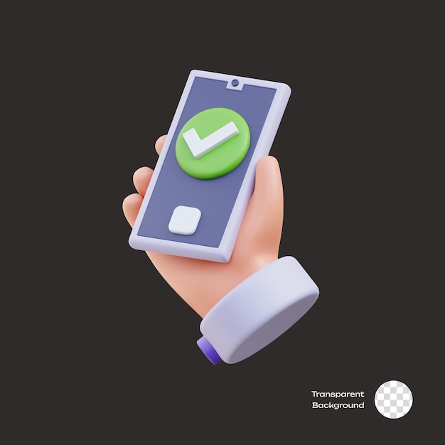 3D-Symbole für erfolgreiche mobile Zahlungen