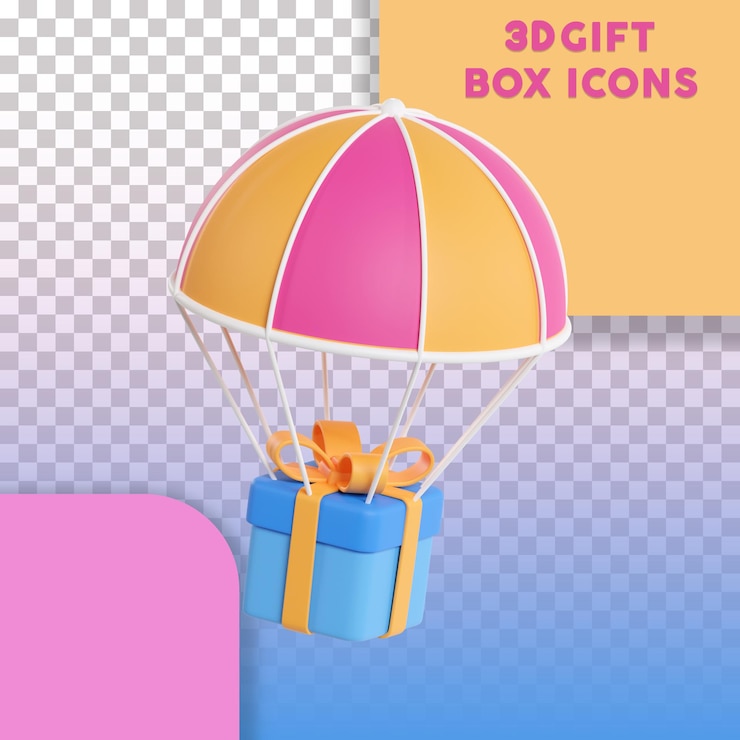 PSD 3d-symbole für geschenkkisten