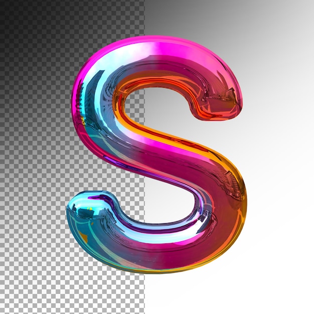 3D-Symbole S Alphabet Farbeffekt Farbverlauf Premium PSD