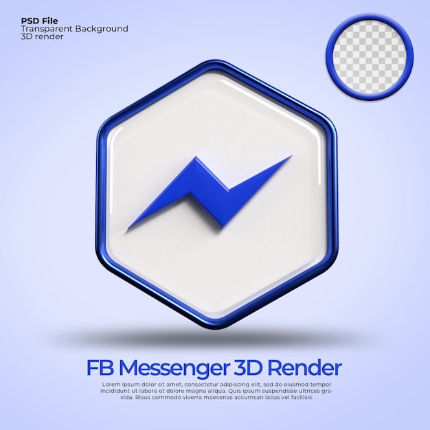 3d-symbole transparent messenger facebook