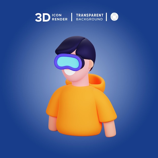 PSD 3d-symbolen für die virtuelle realität illustration