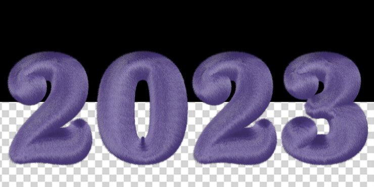 PSD 3d symbols of the new year 2023