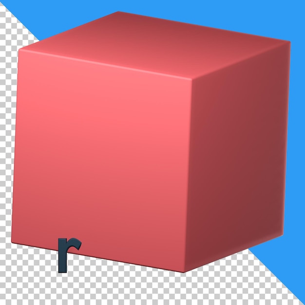 3D-Symbolwürfelgitter isoliert auf dem transparenten Hintergrund