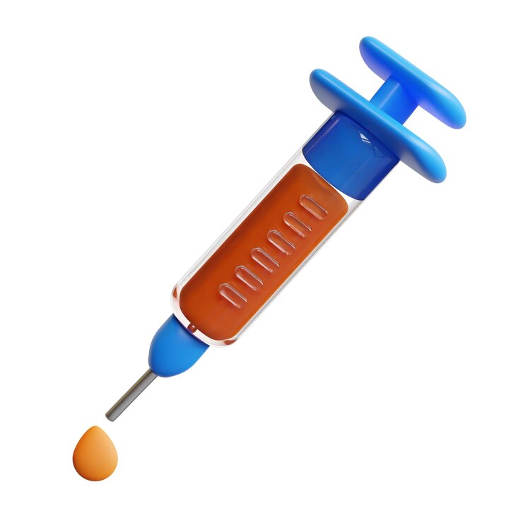 PSD 3d syringe medical concept transparent high quality render illustration