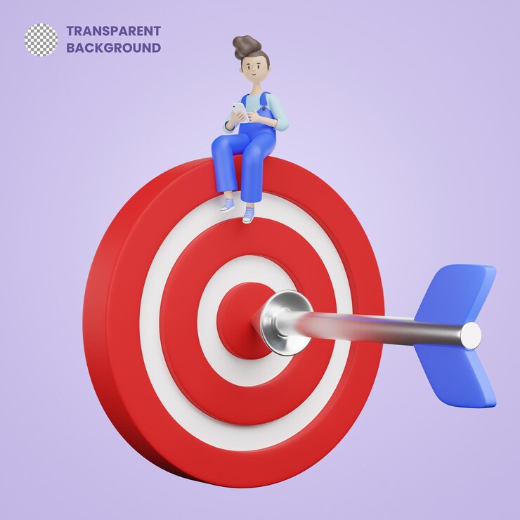 PSD 3d target bullseye business hit marketing competición rendimiento diana objetivo preciso