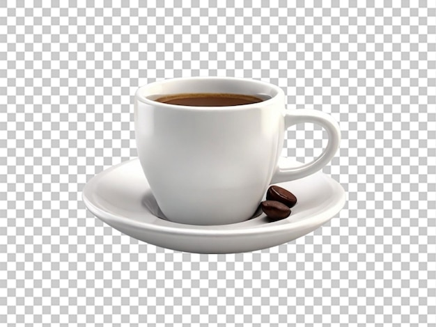 PSD 3d de tasse d'espresso sur fond blanc