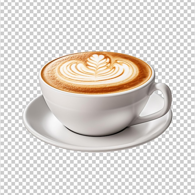 PSD 3d taza de café con leche png en fondo blanco