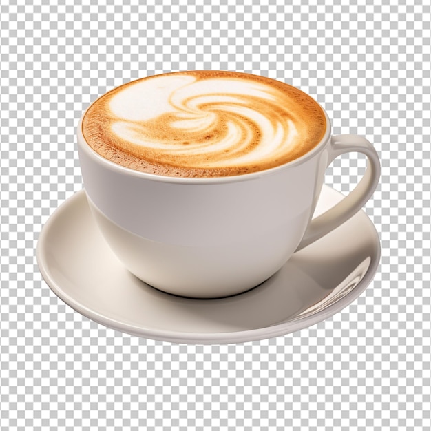 3d taza de café con leche png en fondo blanco