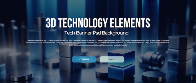 3D-Technologie-Banner-Hintergrund-PSD