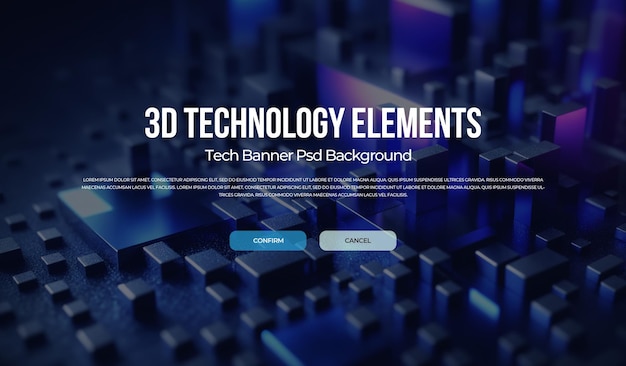 3D-Technologie-Banner-Hintergrund-PSD