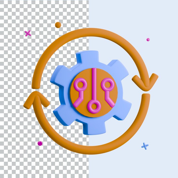 PSD 3d technology icon 3d design