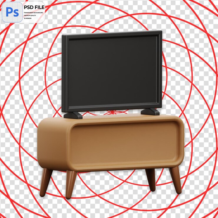 PSD 3d television icon isolado png ilustração psd template