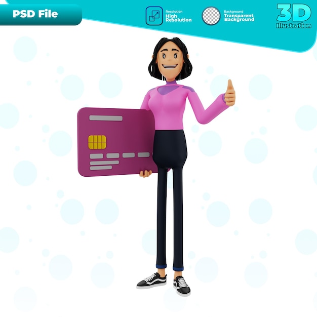 3D tenant une carte de crédit