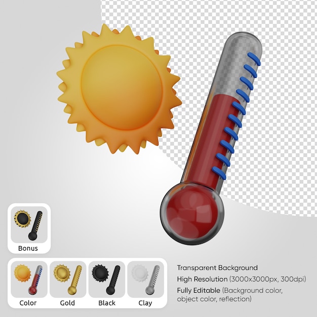 PSD 3d termometr quente