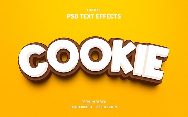 3d text cookie editable text style effect template