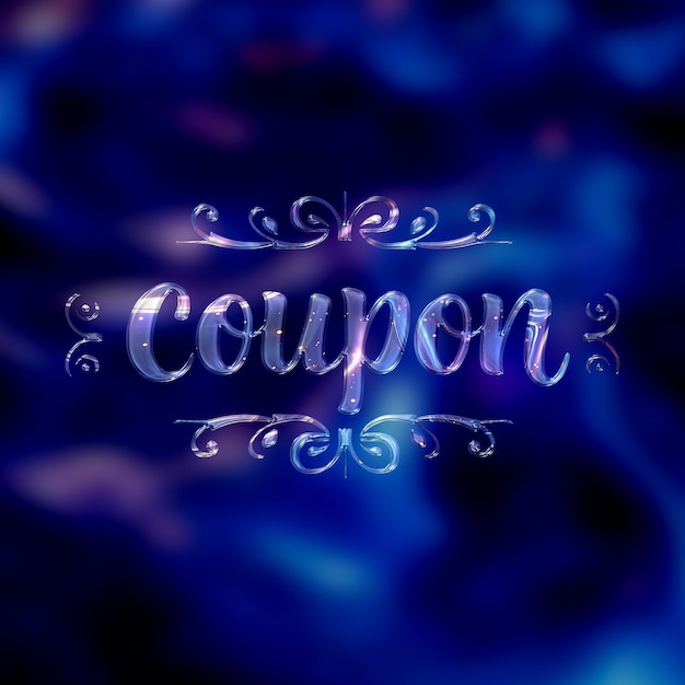 3d text design on metallic background cosmic holographic with blue fluid appearance background dis