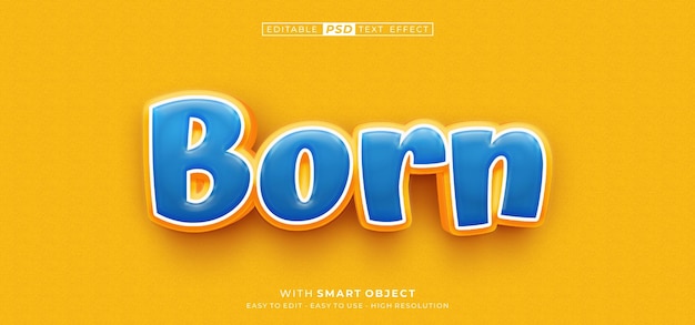 3d-text editierbarer texteffekt im born-stil