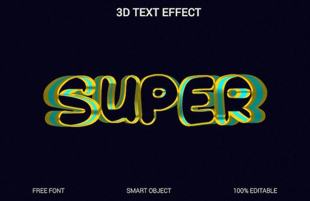 3d text effect templat