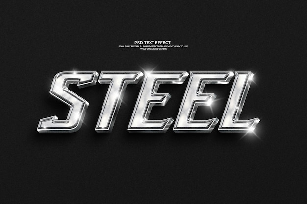 3D-Text-Effekt aus Stahl