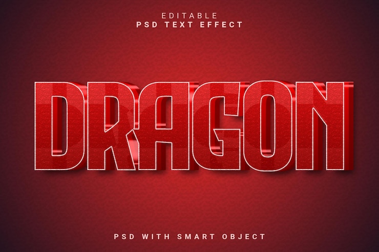 PSD 3d-text-effekt des drachen