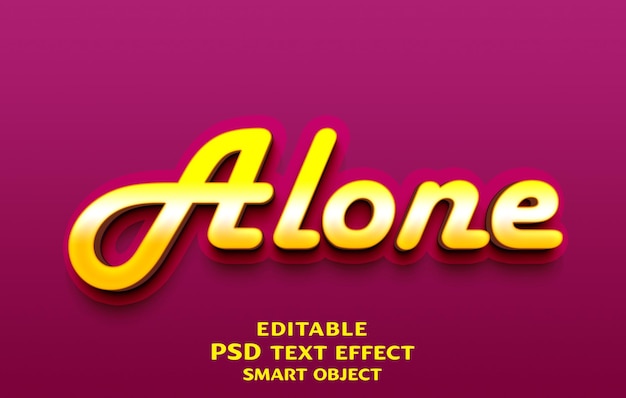 3D-Text-Effekt-Design allein