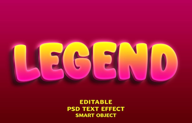 3D-Text-Effekt-Design der Legende