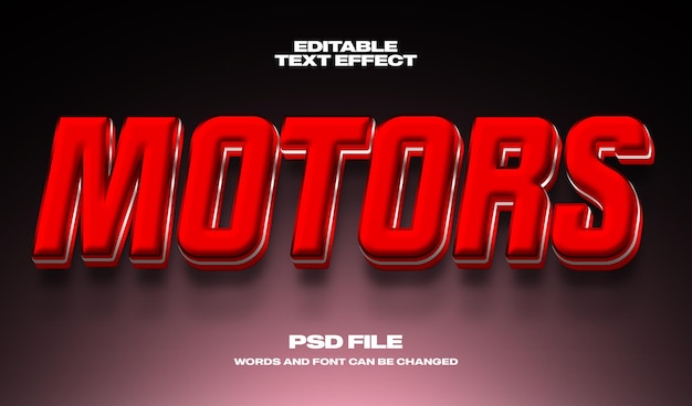 PSD 3d-text-effekt im motorrad-stil sehr hellrot