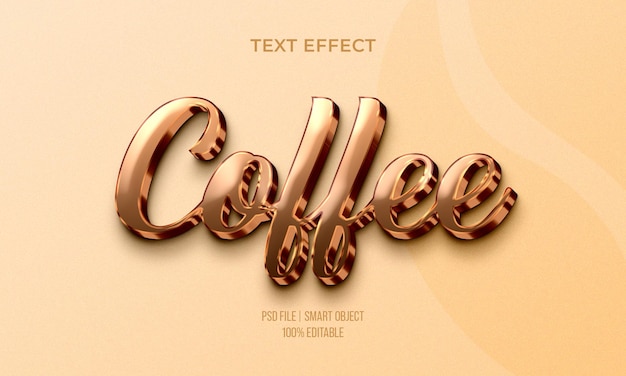 3d-text-effekt kaffee für einen glücklichen kaffeetag