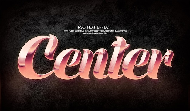3D-Text-Effekt mit rosa goldenem Glanz