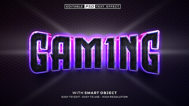 PSD 3d-text gaming-texteffekt bearbeitbarer textstil