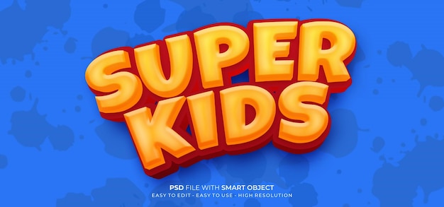 3D-Text-Super-Kinder-Texteffekt, bearbeitbarer Textstil
