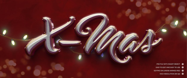 3d-text weihnachten mit luxus-stil-effekt