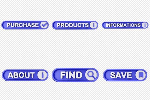 3D-Textbox-Klick-Taste-Symbol-Satz-Bündel
