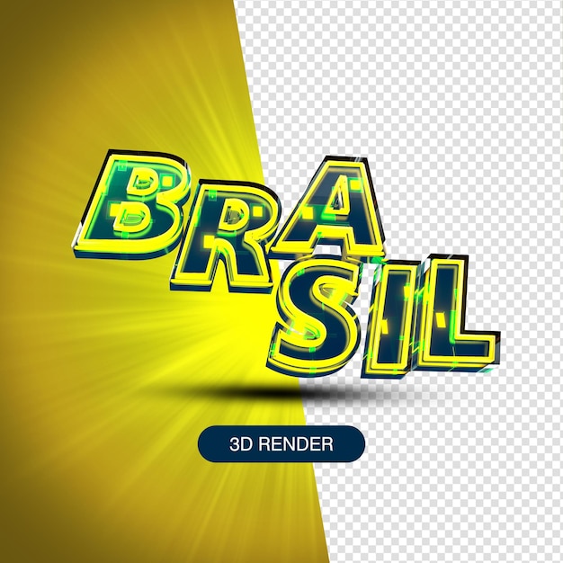 PSD 3d-textbrasil rendert auf brasilianisches portugiesisch