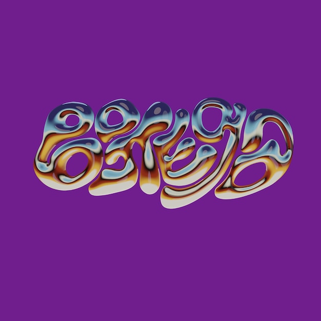 3D-Textbuchstaben-Typographie-Rendering