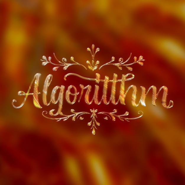 3D-Textdesign auf metallischem Hintergrund Blendende Flüssigkeit mit Feuer Opal Orange Flüssigkeit Aussehen Backg