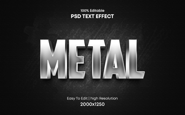 3D-Texteffekt aus Metall