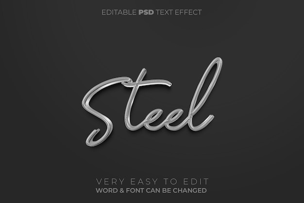 PSD 3d-texteffekt aus stahl