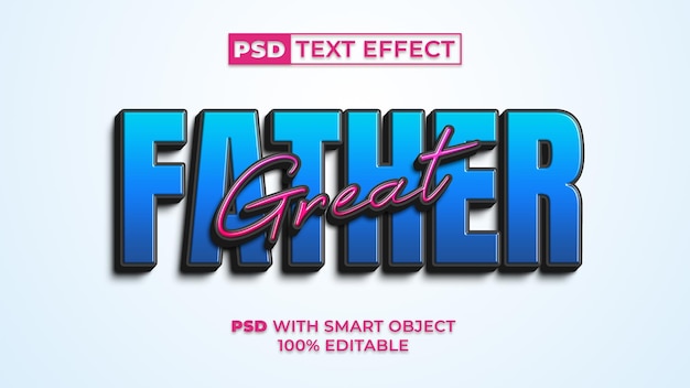 3d-texteffekt bearbeitbarer texteffekt im great father style