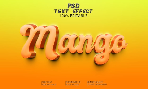 PSD 3d-texteffekt mango psd-datei