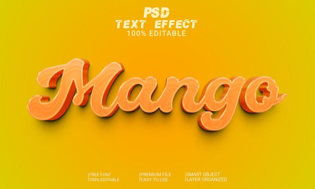 3D-Texteffekt Mango PSD-Datei