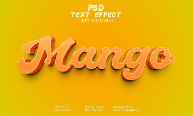 3d-texteffekt mango psd-datei