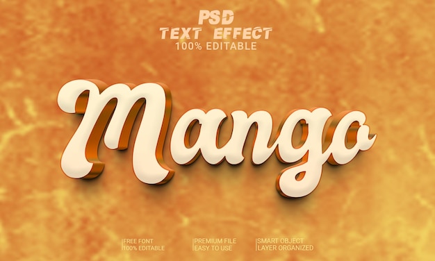 3D-Texteffekt Mango PSD-Datei