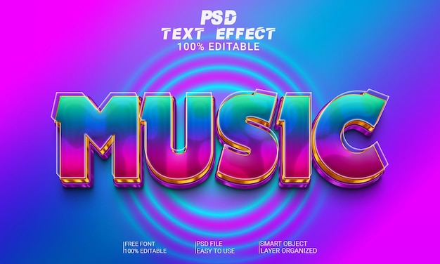3D-Texteffekt-Musik-PSD-Datei